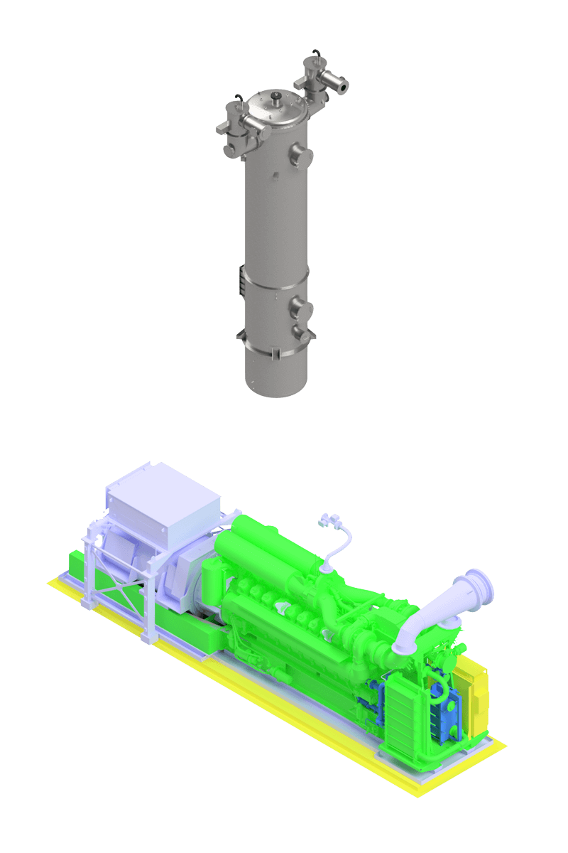 Gasfilter und Blockheizkraftwerk bzw. Gasmotor